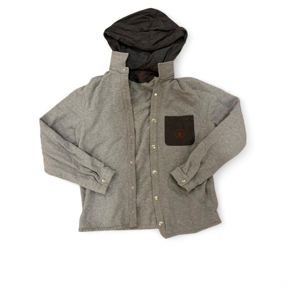 Brunello Cucinelli Luxury kids size 12 Grey and black zip up with hood